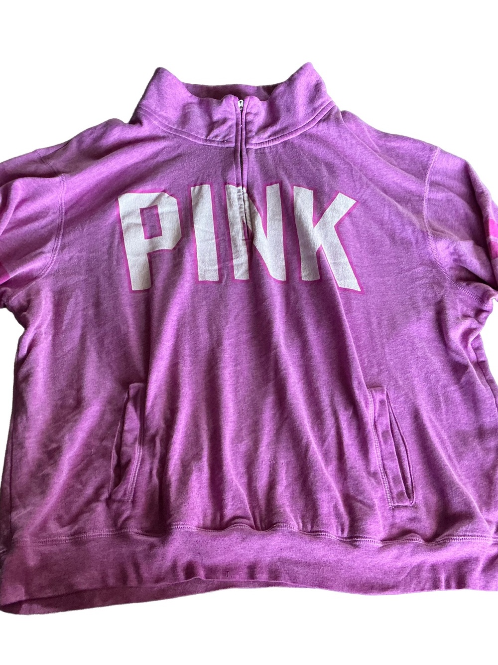 PINK Victoria's Secret Girls' Purple Half-Zip Pullover with Logo